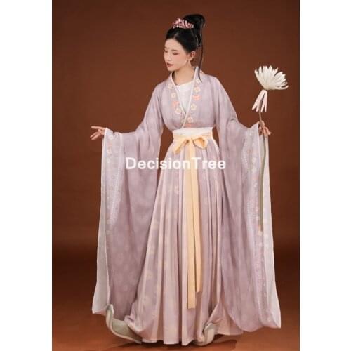 2021 traditional chinese costumes women fairy hanfu lace embroidery stage performance folk dancing suit woman female dress