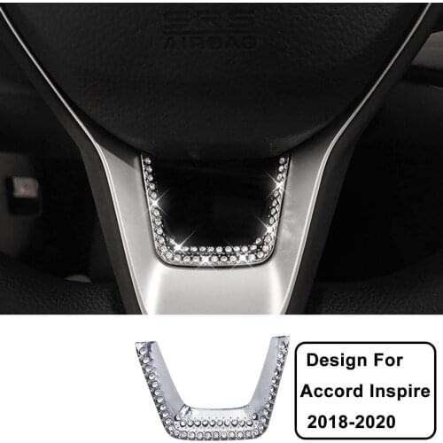 Steering Wheel Ignition Bling Crystal Shiny Accessory Interior Sticker Compatible for Honda Inspire Accord