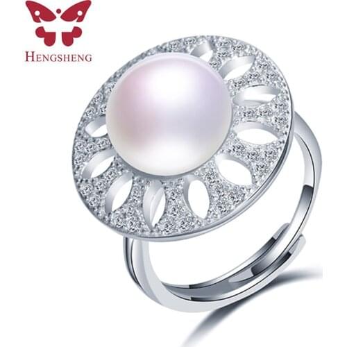 925 Sterling Silver Rings for Women Anniversary Ring Wedding Rings Silver 925 Jewelry With 10mm High Luster Natural Pearl Ring