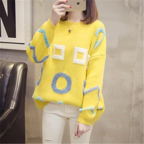 2021 Spring Autumn New Big Size Pullover Christmas Sweater Ladies Long Sleeve Sweaters Loose Knitted Women Sweater Harajuku 69