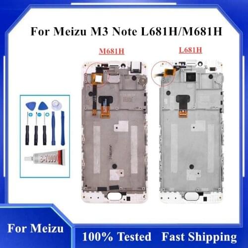 5.5" For Meizu M3 Note L681H M681H LCD Display Touch Screen Digitizer Aseembly Replacement With Frame for Meizu m3 Note M681H