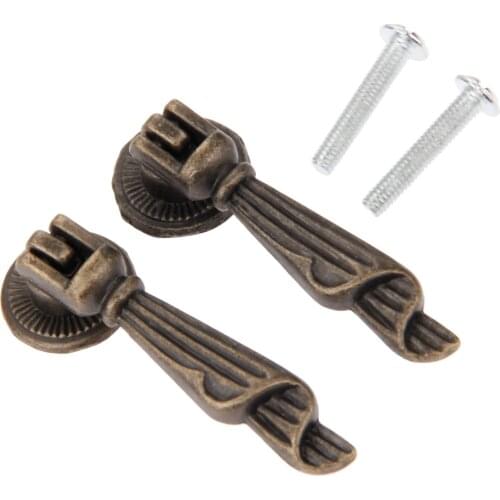 2pcs Handles Single Hole Knob 19*60mm Antique Bronze Pull Cabinet Drawer Wardrobe Cupboard Grip w/screws wrinkled Pattern Retro