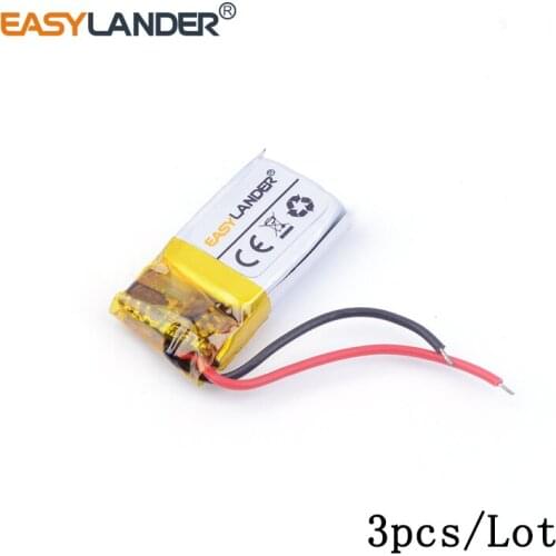 3pcs /Lot 3.7v lithium Li ion polymer rechargeable battery 60mAh 451218 For earphone MP3 MP4 DVR GPS mp5 toys DVR