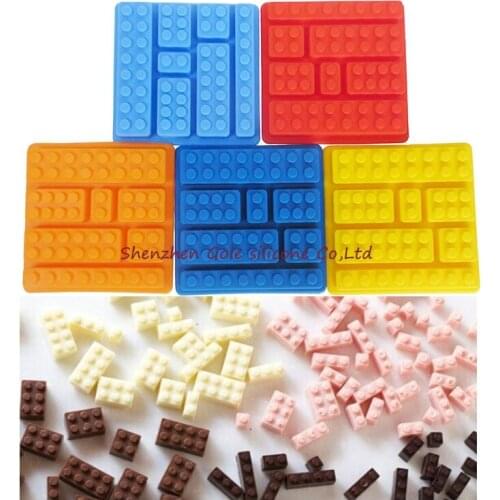 300pcs Toy Brick Shape Silicone Fandont Chocolate Mold Ice Cube Mould Cake Bakeware Cake Tools