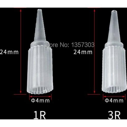 500Pcs Eyebrow Tattoo Needle Tips For Permanent Makeup Plastic Tattoo Caps Matched For 1R 3R Needles
