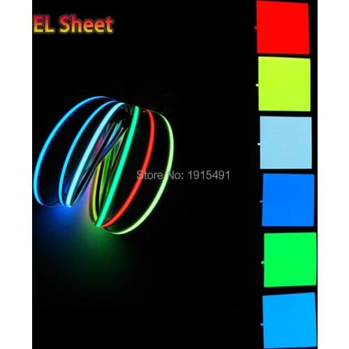 6 Color Optional Glowing 10X10CM Novelty Lighting EL Sheet el panel for Holiday decoration,dispaly,energy saving+DC-3V Drives