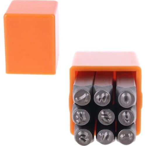 9pcs/set Number Steel Metal Stamps Stamping Punch Leather Wood Jewelry Craft Kit