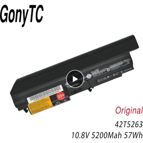 GONYTC 42T5263 Laptop Battery For Lenovo ThinkPad T400 R400 T61 T61p R61 R61i 14" 42T4644 42T4531 42T4677 42T5232