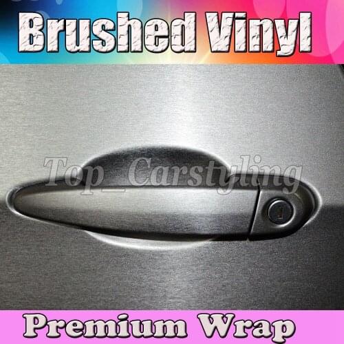 Aluminum Silver Brushed VINYL For Car Wrap With Air bubble free / METALLIC BRUSHED CAR STYLING COVERING 1.52x30m/roll 5x98ft