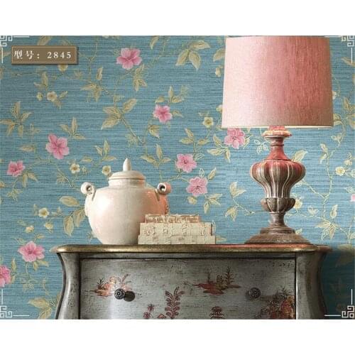 Beibehang Modern Chinese nonwoven 3d wallpaper Pastoral retro floral bedroom living room entrance background wallpaper tapety