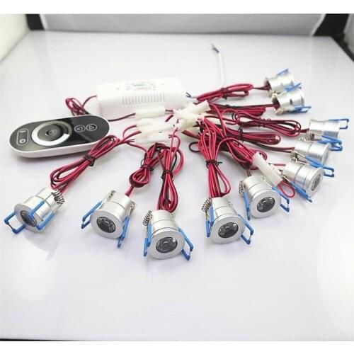 Free Shipping 10pcs Lighting Dimmable 3W 1W LED Spot Light Downlights Bedroom Hotel Stairs Floor Cabinet Lamps include Dimmer