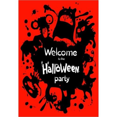 Decorative Garden Flags For Welcome To Halloween Party With Spooky Monsters Silhouettes Designed Double Sided Printing Home Flag