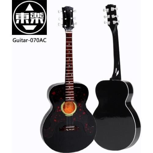 Wooden Handcrafted Miniature Guitar Model guitar-070AC Guitar Display with Case and Stand (Not Actual Guitar! for Display Only!)