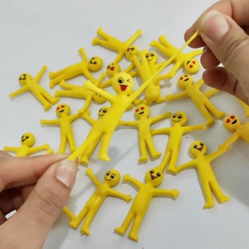 Smiley Man Stretchy Toy Stress Relief Bouncy Fidget Toy Adorable Colorful Yellow Party Favors School Prizes Birthday Gifts