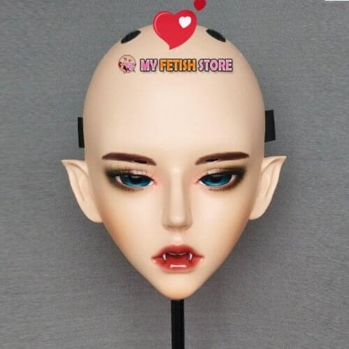Evil-02) Gurglelove Resin Half Head Kigurumi BJD Mask Cosplay Japanese Anime Role Lolita Mask Crossdress Doll