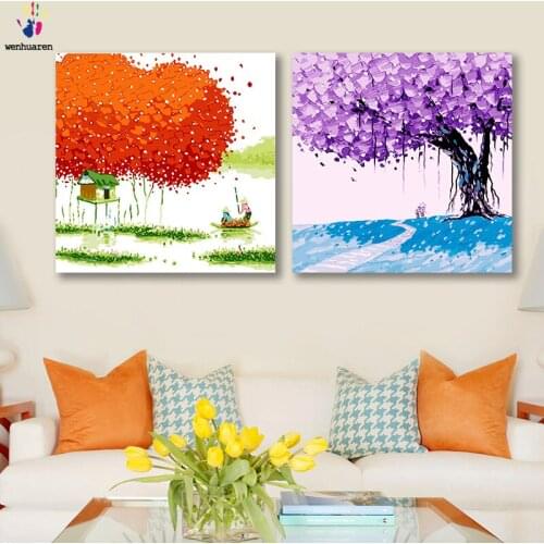 DIY colorings pictures by numbers with colors Abstract painted woods picture drawing painting by numbers framed Home
