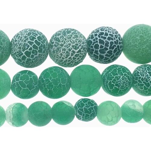 6-14mm Round Green Crackle Dream Fire Dragon Veins Carnelian Agates Stone Loose Beads For Jewelry Making Beads 15'' DIY Beads