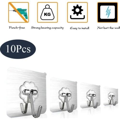 10/20Pcs Silver/Gold/Transparent Adhesive Hook For Hanging Door Hooks For Kitchen Suction Heavy Load Rack Cup Sucker Bathroom