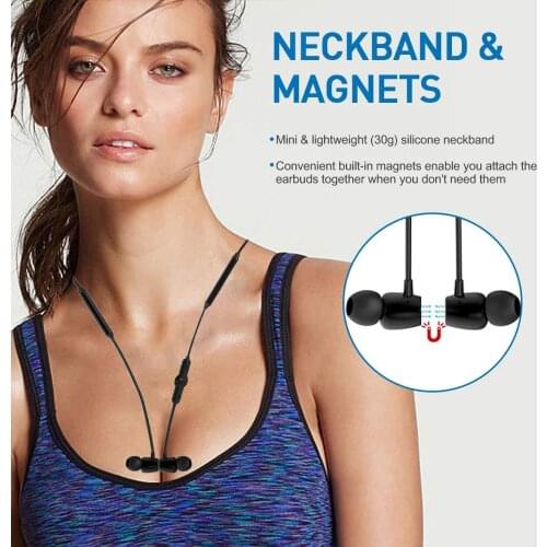 Magnetic Wireless Bluetooth Earphone Stereo Sports Waterproof Earbuds Wireless in-ear Headset with Mic For IPhone Huawei Samsung