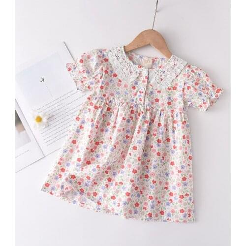 Melario Girls Casual Flowers Sweet Dresses 2021 New Summer Girl Floral Cute Dress Kids Baby Casual Costumes Children Clothes