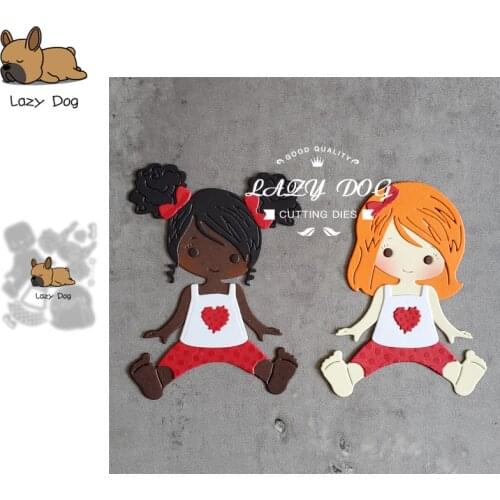 Girl Sitting Metal Cutting Dies Scrapbooking Stencil DIY Mold Knife Craft Embossing Die Cuts Card Making New Dies For 2021