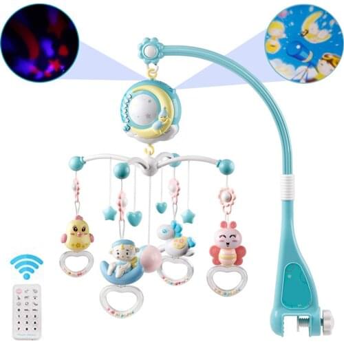 Baby Bed Bell Story Projector Baby Musical Crib Mobile Bed Bell Toys Hanging Rattles Rotating Projection Sleep Comfort Toy #10