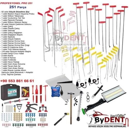 251 track Pro Pdr Paintless Dent Repair Set