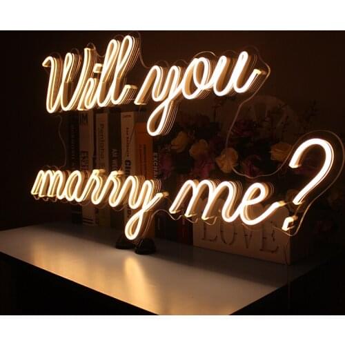 Will you marry me Neon Sign Light Custom Flex Led Visual Art Wedding Party Club Bar Room Wall Hanging Flex Lighting For Sign