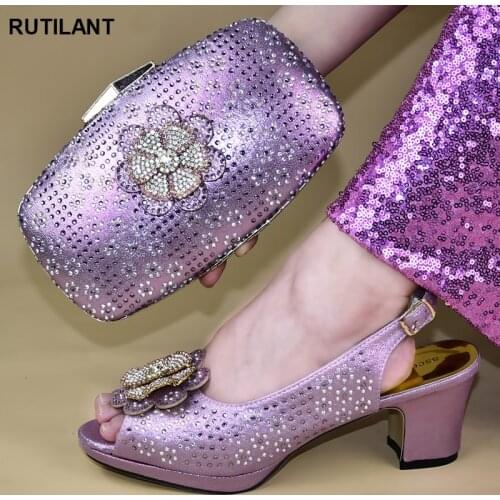 New Arrival Italian Designer Shoes and Bags Matching Set Designer Luxury Shoes Women 2019 Shoes and Bag Set African Sets 2019