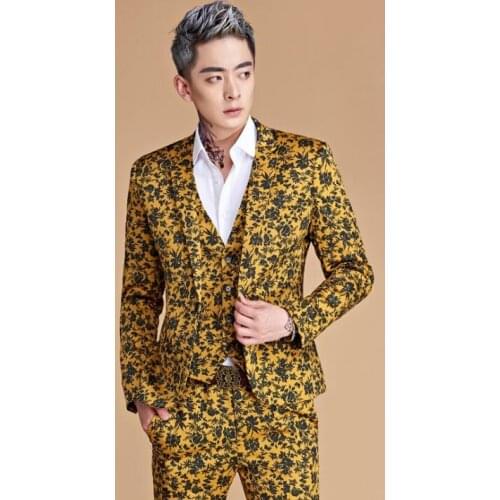 Printing clothes men suits designs masculino homme terno stage costumes for singers jacket men blazer dance star style dress