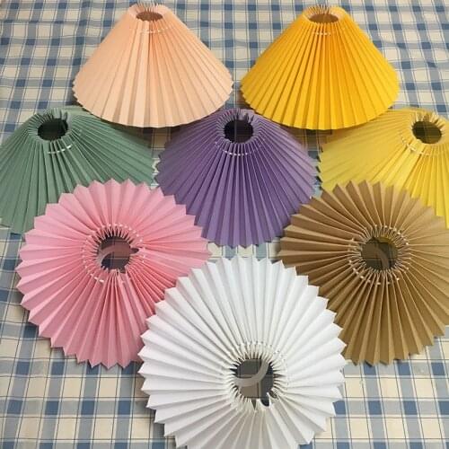 Hotel white floor lamp pendant shade desk pleated fabric table lamp shade,lampshades oem
