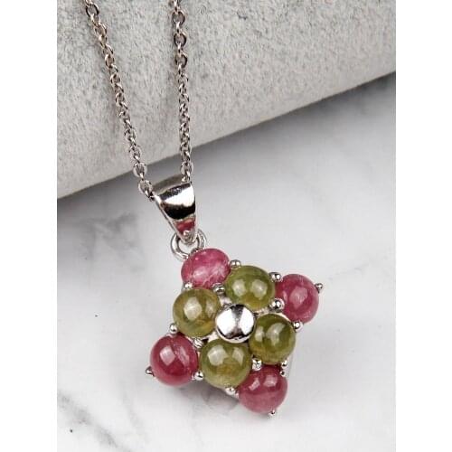 Glass Filled Ruby (Ruby) - Chrysolite 925 Sterling Silver Necklace