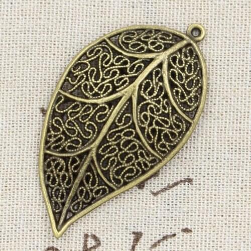 3pcs Charms Tree Leaf 57x31mm Antique Making Pendant fit,Vintage Tibetan Bronze Silver color,DIY Handmade Jewelry