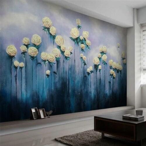 Custom Photo Wallpaper 3D Modern Fashion Abstract Watercolor Rose Flower Wall Murals Living Room Sofa TV Background Home Decor