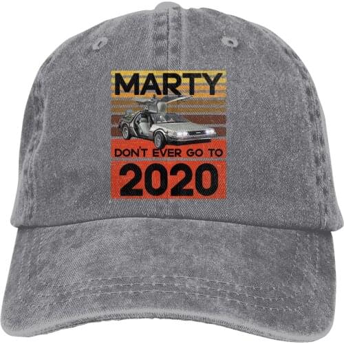 Adjustable Solid Color Baseball Cap Retro Washed Cotton Marty Whatever Happens Don't Go To 2020 Sports Woman Hat