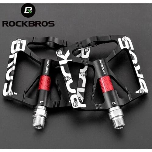 ROCKBROS Lightweight Bicycle Pedal Bearings MTB Pedal Mountain Bike Flat Pedal Quick Release Platform Cycling Pedals Accessories