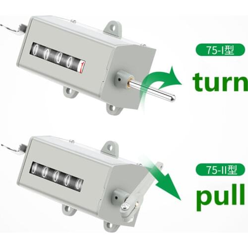 5digits Counter Mechanical Rotating Speed Meter Rotating Type 75-1 75-I / Resettable Stroke Totalizing Pull Counter 75-2 75-II