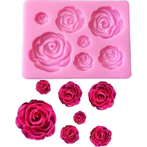 Rose Flower Silicone Mold 3D Cake Chocolate Baking Molds Lotus Flower Silicone Mold Fondant For Crafts DIY Cake Decorating Tools