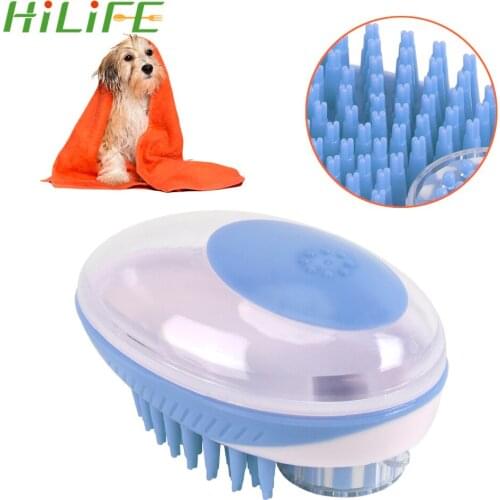 Silicone Cleaning Tool Pet Supplies Easy Shampoo Dispenser Comb Pet SPA Massage Brush Puppy Massager Pet Dog Bath Brush
