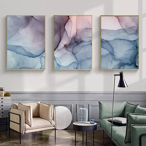 Nordic Purple Poster Abstract Marble Canvas Painting Modern Home Art Print Scandinavian Wall Picture For Living Room Home Decor