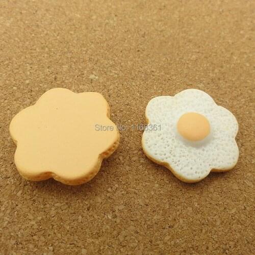 Resin flat back Simulated food egg bread 21mm Scrapbook Embellishment DIY Phone Decoration B206-5