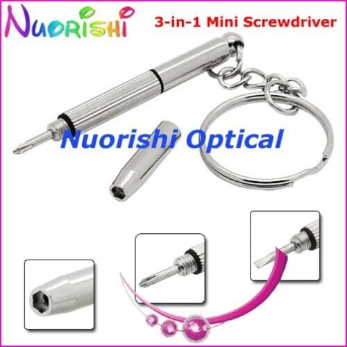 SS80113 50pcs 3-in-1 Multi Function Mini Screwdriver Eyewear Eyeglass Glasses Small Screwdriver Free Shipping