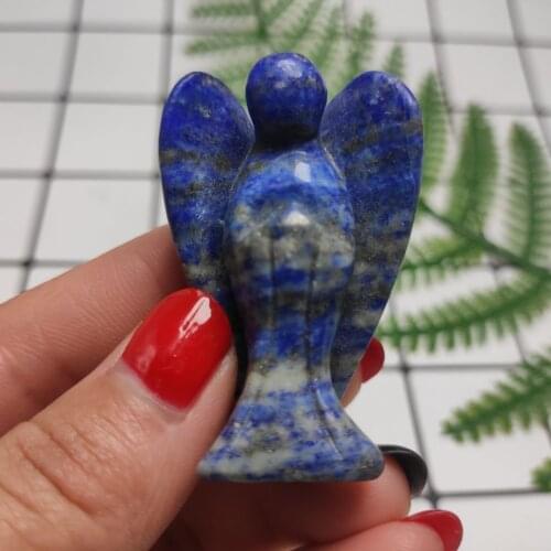 1.5” Fashion Natural lapis lazuli Angel Charms Statue Carved Angel