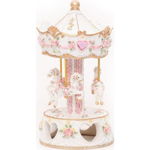 Cool and refreshing pink gemstone rose carousel crafts for men and women friends birthday present