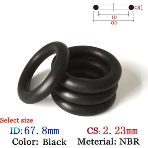 CS2.23mm ID67.8mm NBR Fluoro Rubber O-Ring Washer Seal Plastic gasket Silicone ring film oil and water seal gasket sealing