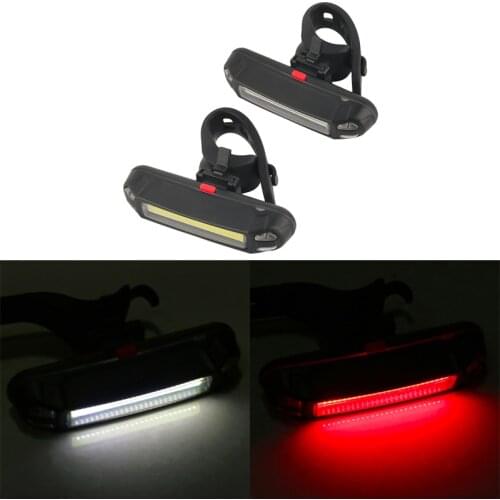 Bike Bicycle Front Rear Light Waterproof LED Flashlight Tail Lamp Cycling USB Charging Safety Warning Light Bike Accessories
