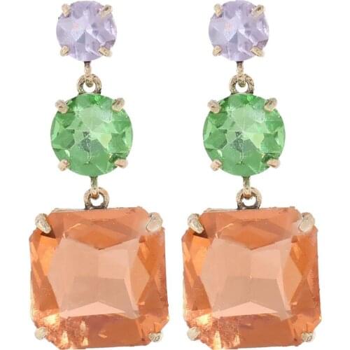 High Quality Glass Crystal Drop Dangle Earrings Jewelry Trendy Ladys Birthday Gifts Collection Earrings Accessories Hot Sale