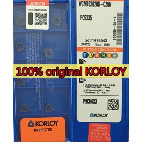 WCMT030208 WCMT040208 WCAMT050308 WCMT06T308 WCMT080412 C20N PC5335 100% original KORLOY Carbide insert