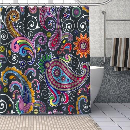 Custom Paisley Shower Curtains DIY Bathroom Curtain Fabric Washable Polyester for Bathtub Art Decor Drop Shipping