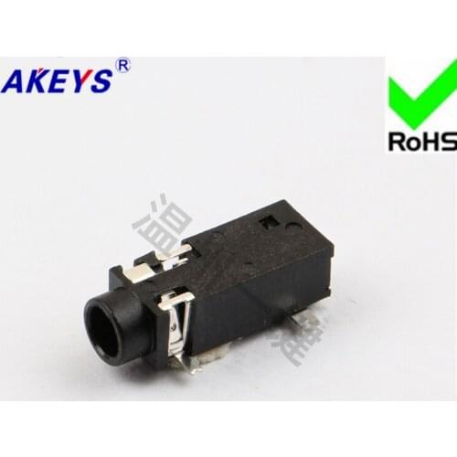 10 PCS PJ-328 fork foot 3.5 earphone socket audio 5 foot patch 2 fixed foot and 3.5MM power outlet